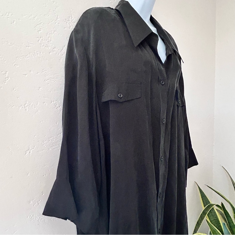ULLA POPKEN Cupro Swing Button Down Tunic Top Blouse Size 30 - Picture 4 of 13